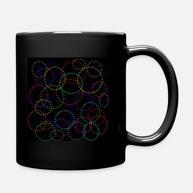 Kreise aus Punkten - Tasse einfarbig - Schwarz