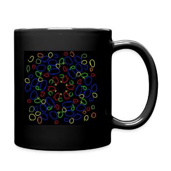 cercles arc-en-ciel - Mug uni - noir - Droite