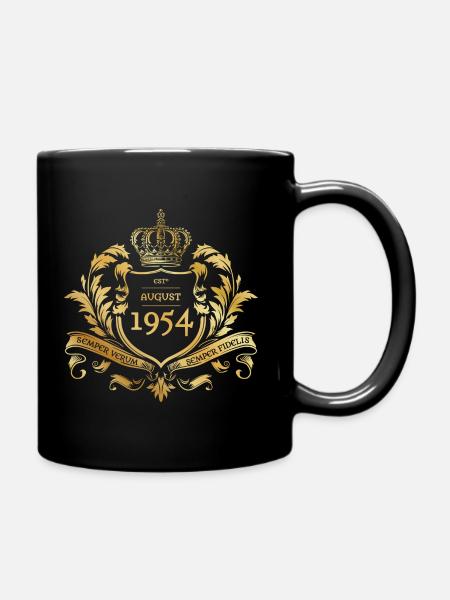 70. Geburtstag "Semper Verum - Established 08/1954 - Tasse einfarbig - Schwarz
