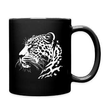 Leopard - Tasse einfarbig - Schwarz - Rechts