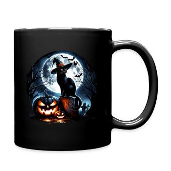 Joyeux Halloween, chat effrayé - Mug uni - noir - Droite