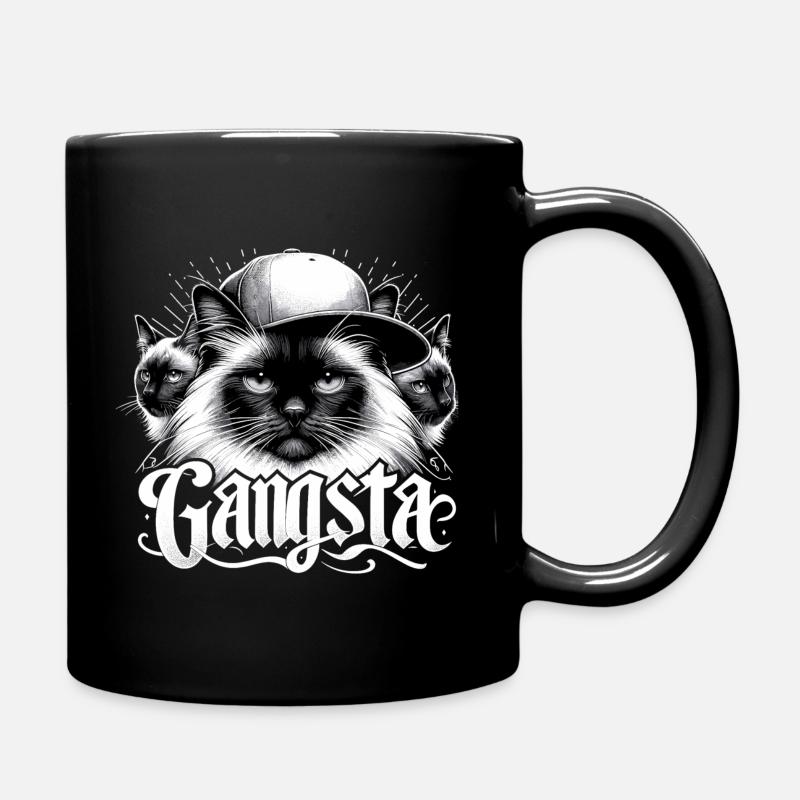 Heilige Birma Katze Birmakatze Trio Gangsta Gesche - Tasse einfarbig - Schwarz