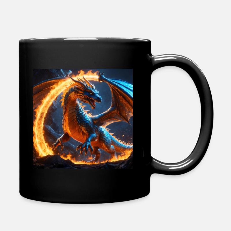 majestic 3D dragon - Mug uni - noir