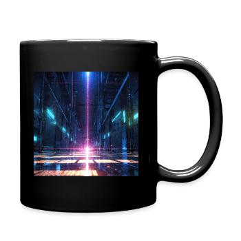 Des formes géométriques colores et entrelaces - Mug uni - noir - Droite