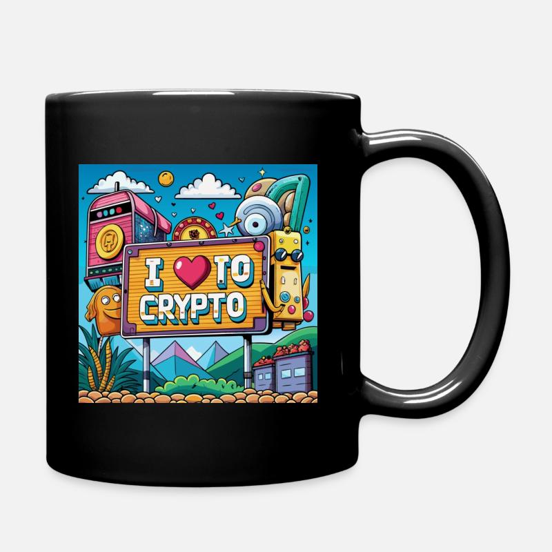 I Love To Crypto - Tasse einfarbig - Schwarz