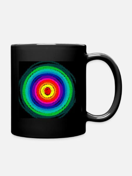 Cercles concentriques de couleur floue - Mug uni - noir