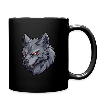 wolve head - Tasse einfarbig - Schwarz - Rechts
