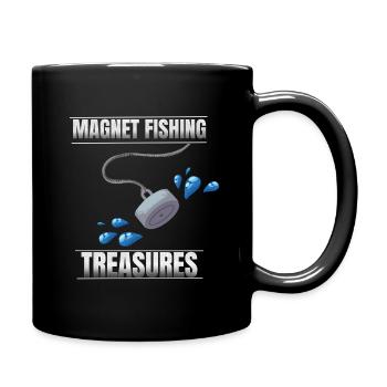 Magnetfischen - Tasse einfarbig - Schwarz - Rechts