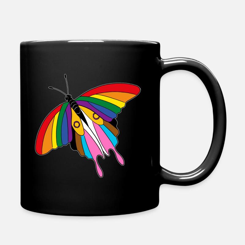 Pride LGBTQ+ Papillon Diversité coloré gratuit - Mug uni - noir