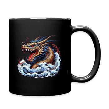 Furious Japanese Dragon - Full Colour Mug - black - Right