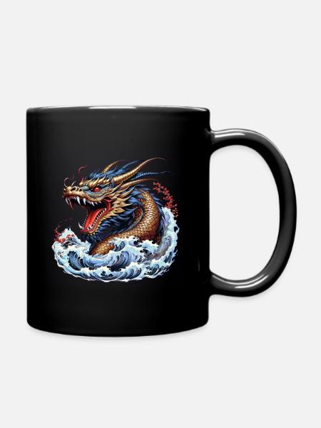 Dragon japonais en furie - Mug uni - noir