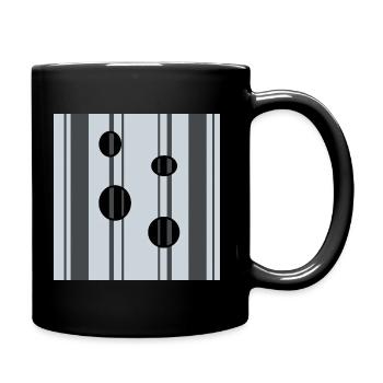 vertical lines and black circles on a gray background - Full Colour Mug - black - Right