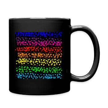 Punktstreifen in Regenbogenfarbe - Tasse einfarbig - Schwarz - Rechts
