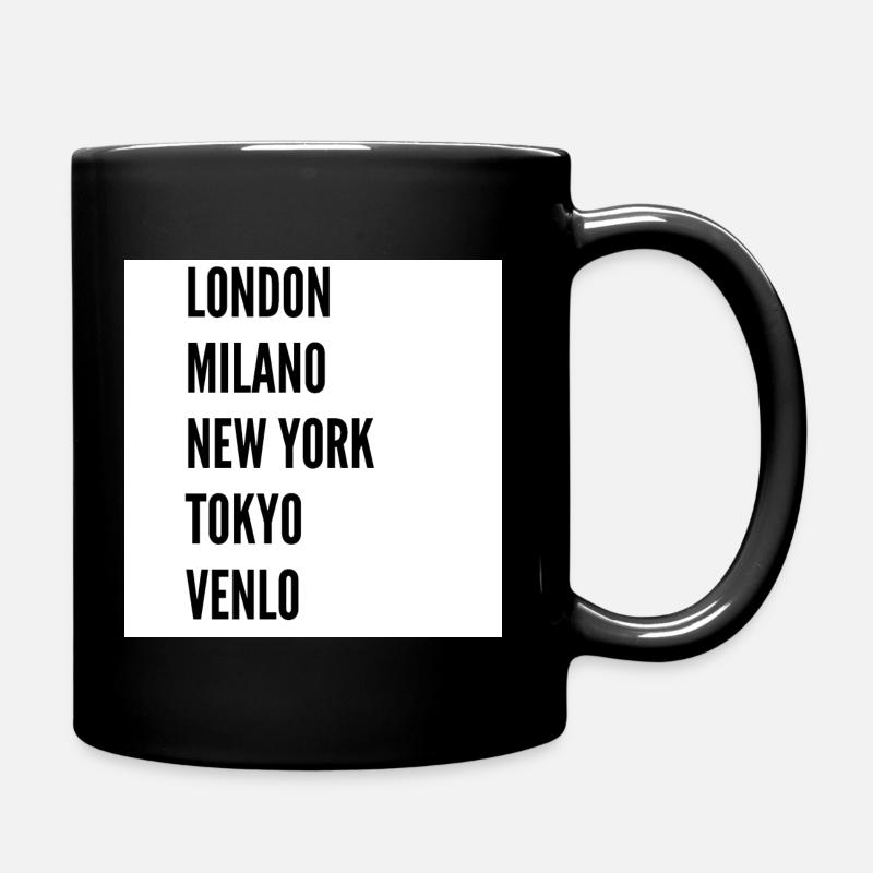 Londres, Milan, New York, Tokyo, Venlo - Mug uni - noir