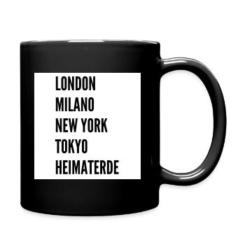 London Milano New York Tokyo Heimaterde - Tasse einfarbig - Schwarz - Rechts