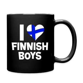 I LOVE FINNISH BOYS - Full Colour Mug - black - Right