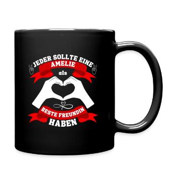 Beste Freundin Amelie - Tasse einfarbig - Schwarz - Rechts