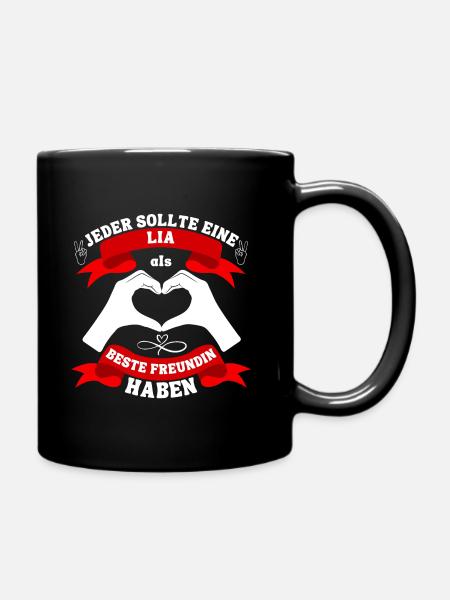 Beste Freundin Lia - Tasse einfarbig - Schwarz