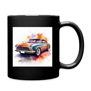 Vibrant Retro Classic Car in Watercolour - Full Colour Mug - black - Right