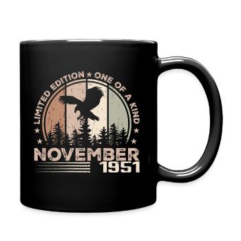 Incomparable since November 1951 73 Anniversary - Full Colour Mug - black - Right