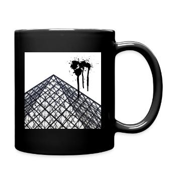 Geometric Paris Pyramid - Modern Abstract Design - Full Colour Mug - black - Right
