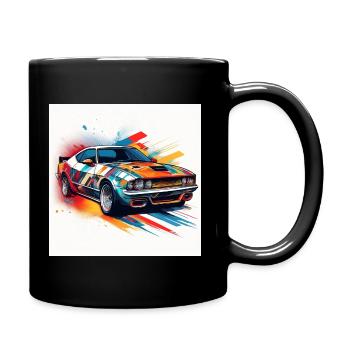 Vibrant Muscle Car Illustration - Full Colour Mug - black - Right