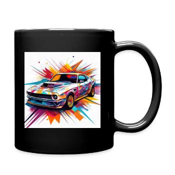 Vibrant Retro Muscle Car Art - Full Colour Mug - black - Right