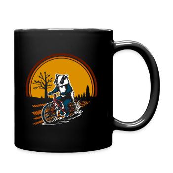 Radl Dachs Herbst - Bike Badger - 4 Black- DIGITAL - Tasse einfarbig - Schwarz - Rechts