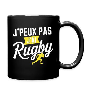 I can't I have rugby - Full Colour Mug - black - Right