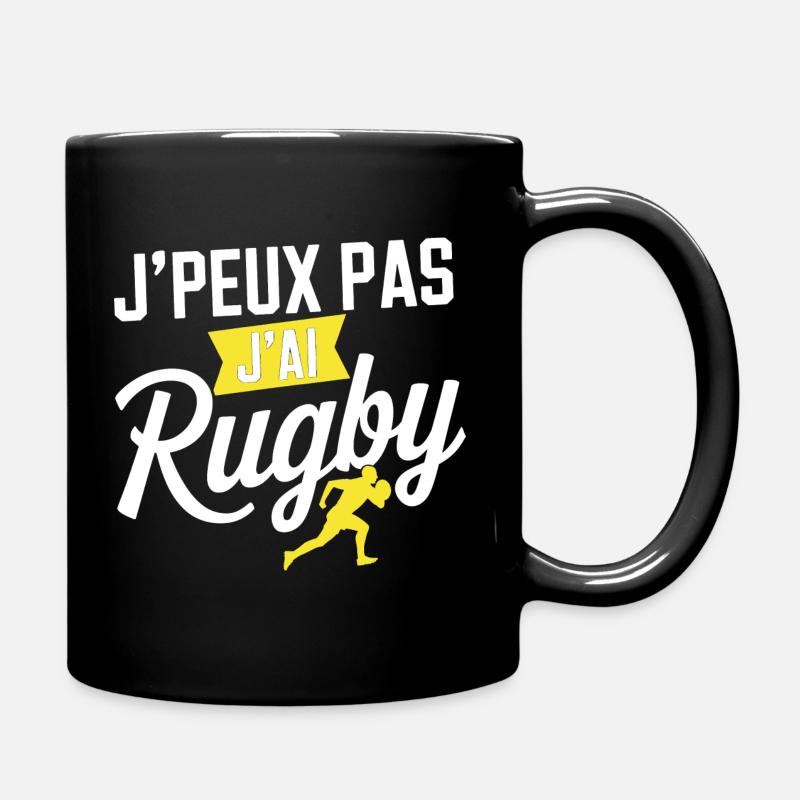 I can't I have rugby - Full Colour Mug - black