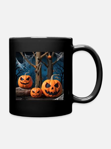 Halloween drei Kürbisse - Tasse einfarbig - Schwarz
