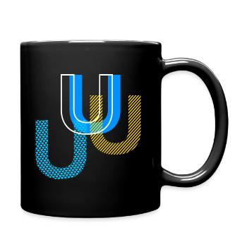 U Buchstabe - Tasse einfarbig - Schwarz - Rechts