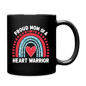 Stolze Mama eines Herz-Kämpfers - Tasse einfarbig - Schwarz - Rechts