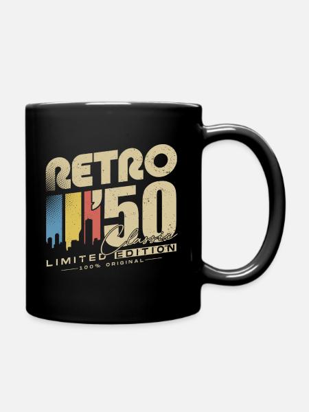 Retro 1950 Classic Jahrgang Geburtstag Geschenk - Tasse einfarbig - Schwarz