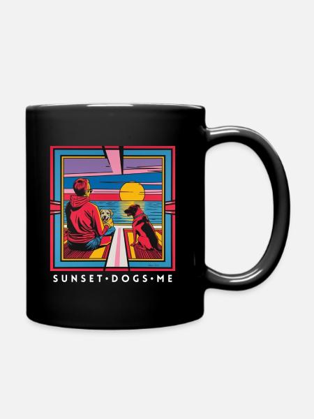 Sunset Dogs Me - Des produits pour chiens pour tous - Mug uni - noir