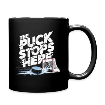 Lustiges Hockey Design für Fans - Tasse einfarbig - Schwarz - Rechts