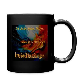 Keine Fehler - Tasse einfarbig - Schwarz - Rechts