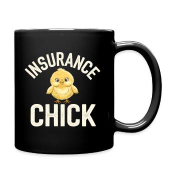 Humorous design for insurance women - Full Colour Mug - black - Right