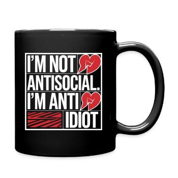 Introverti et pointilleux - Mug uni - noir - Droite