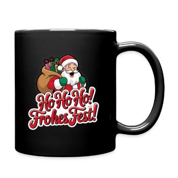 Weihnachtsmann – Ho Ho Ho! Frohes Fest - Tasse einfarbig - Schwarz - Rechts