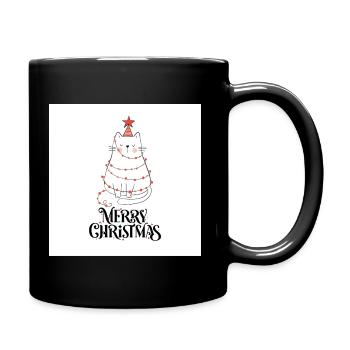 Weihnachten - Tasse einfarbig - Schwarz - Rechts