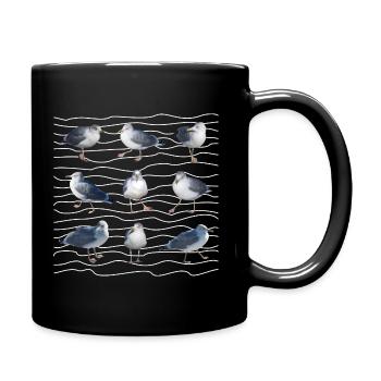 Seagull Sea Waves North Sea Sylt Baltic Sea Carnival - Full Colour Mug - black - Right