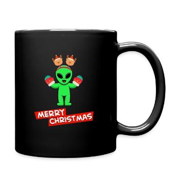 Alien de Noël - Mug uni - noir - Droite