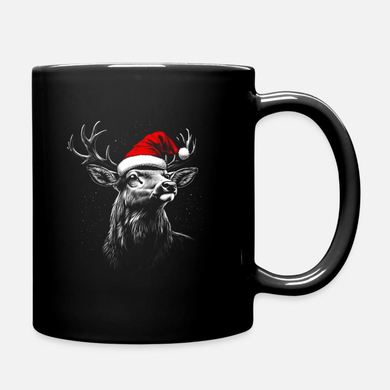 Christmas Deer - Full Colour Mug - black