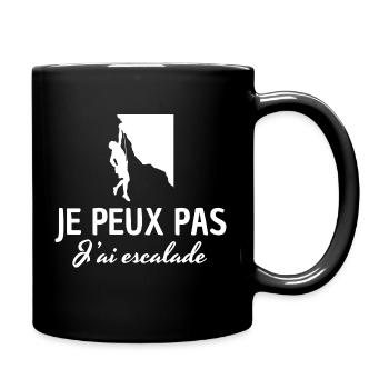Ich kann nicht, ich bin geklettert - Tasse einfarbig - Schwarz - Rechts