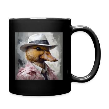 Surreal Duck Head In Sophisticated Attire Detectiv - Full Colour Mug - black - Right