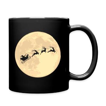 rentierschlitten nikolaus weihnachten geschenk - Tasse einfarbig - Schwarz - Rechts