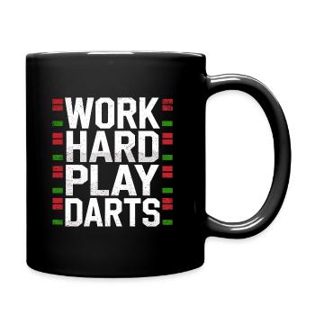 Work Hard Play Darts Darts Player Darts Sport - Full Colour Mug - black - Right