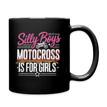 Motocross: Powerfrauen im Gelände - Tasse einfarbig - Schwarz - Rechts