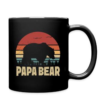 Papa Ours Rétro - Mug uni - noir - Droite